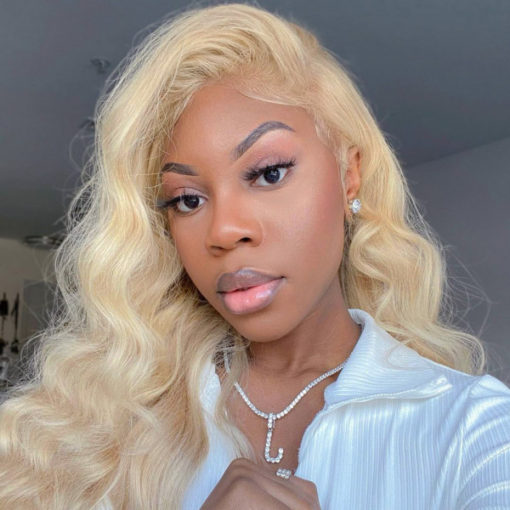 blonde human lace front wigs